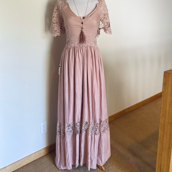 NWT Dusty Rose Maxi Dress - Picture 1 of 7